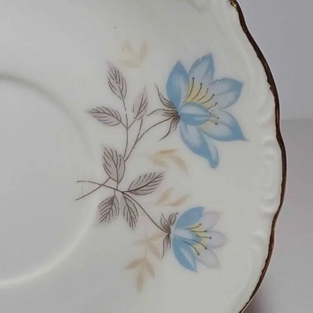 Blue Flowers Teacup and Saucer Vintage Japan